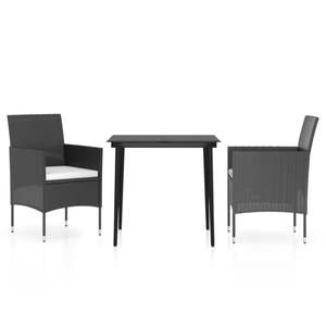 Conjunto de Comedor de Jardín de Ratán PE Negro Resistente - Product Image 2