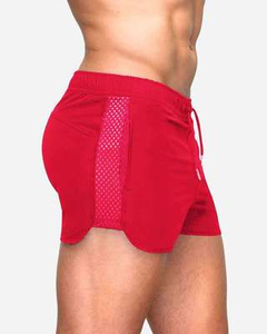 New <b>Men</b> Gym Running Shorts Fitness Mesh Side Patchwork Board Swim <b>Trunk</b> Custom logo Wholesales Fast Dry Sportswear Running Short - Product Image 5