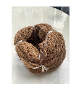 Voiles d'ombrage en fibres de noix de coco 100% naturelles prêtes à être suspendues Taille personnalisée 3m x 4m x 5m pour jardin plage d'été-Renforcées en diagonale - Product Image 3