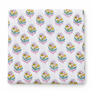 Pinksa Hand <b>Block</b> <b>Printed</b> Floral Lightweight Woven Cotton Voile Fabric Combed Yarn 43/44" Width Rajasthan 60S60S Yarn 90 GSM - Product Image 4