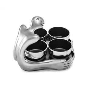 Cuencos para servir alimentos de diseño rústico vintage, chapados en oro de alta calidad, hechos de metal de alta calidad, a un precio impresionante. - Product Image 6