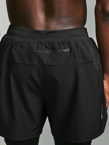 Shorts Homme 2026 Noir Uni Séchage Rapide avec Cordon de Serrage Taille Mi-Haute Décontracté en Polyester Tissé Personnalisable - Product Image 6