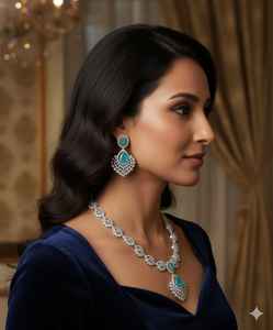 ชุดสร้อยคอทองเหลืองงานฝีมือเคลือบผิวแบบโบราณขายดี พร้อมต่างหูเข้าชุด สำหรับงานแต่งงาน งานเทศกาล งานปาร์ตี้ และชุดเจ้าสาว - Product Image 3