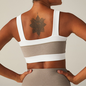 Sujetador Deportivo para Mujer, con Cuello Redondo, Rayas Blancas y Moradas, Soporte Medio, para Yoga y Ejercicio, Tallas S-5XL, Transpirable, Anti-UV, Absorbe el Sudor - Product Image 6