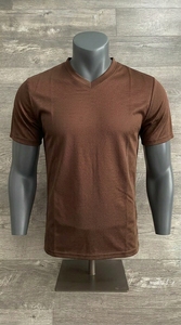 Camiseta de algodón ajustada para hombre, cuello en V, media manga, suave, elástica, informal, ligera, para verano - Product Image 5