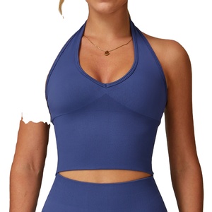 Custom Logo Women Seamless <b>Yoga</b> Fitness Sets <b>Jacket</b> Leggins Halter Bra Biker Shorts 4 Pieces Lady Gym Sport Wear Suits - Product Image 1