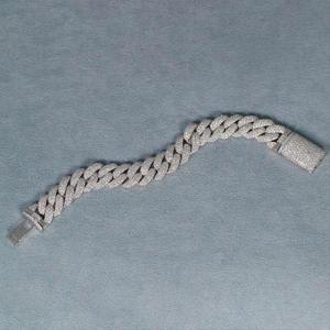Bracelet chaîne cubaine plaqué or Hip Hop en argent sterling 925 avec moissanite VVS taille brillant sertie griffe, style chaîne glacée, cadeau - Product Image 3