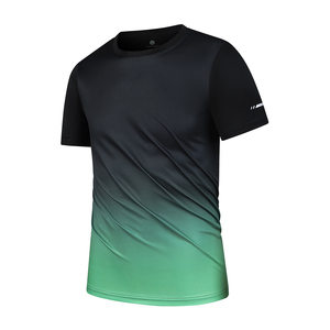 T-shirt de sport pour homme, coupe classique, col rond, manches courtes, 100% polyester, couleur unie, écologique, design uni, séchage rapide, entraînement, gym - Product Image 3