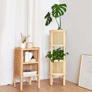 Support en rotin blanc de qualité supérieure pour pot de fleurs et plantes, prix avantageux, supports naturels pour plantes - Product Image 2
