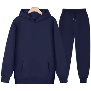 Ensemble de survêtement pour homme, sweat à capuche et pantalon de jogging, blanc, en polyester, avec fermeture éclair et col montant, pour le sport et les activités de plein air, idéal pour le dropshipping. - Product Image 4