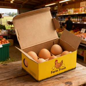 Boxit.pk Premium Corrugated Cardboard <b>Egg</b> <b>Storage</b> Mailer Box with Custom Logo and Offset Printing - Product Image 2