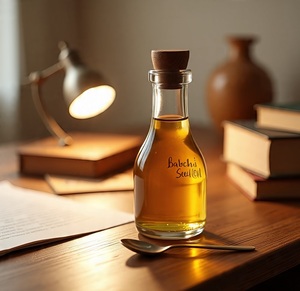 Huile de Babchi biologique Himveda (Psoralea Corylifolia) pressée à froid, 100% pure et naturelle pour les soins de la peau et des cheveux - Product Image 2