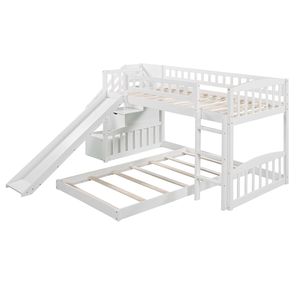 Letto a Castello Bianco con Due Cassetti Scorrevoli per Bambini - Vecchio SKU LT100156AAK - Product Image 3