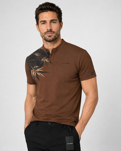 Camiseta de Manga Corta para Hombre F2 WIN, Color Marrón, con Bolsillo, Tejido de Poliéster/Algodón, Diseño Casual, Secado Rápido, Precio al por Mayor, Personalizable OEM - Product Image 3