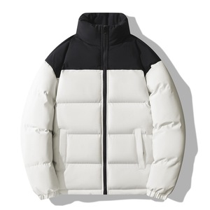 Men Solid Color Puffer <b>Jacket</b> Waterproof Windproof Bamboo Lining Polyester Wadding Winter Casual Zipper Front Hooded Quilted - Product Image 5