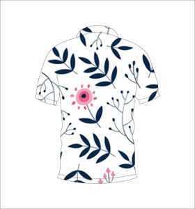 Mens White Blue Botanical Floral Polo Shirt Custom Sublimation Short Sleeve Summer Casual Breathable Lightweight Golf Shirt - Product Image 5