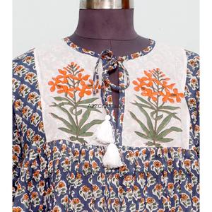 Exportateurs de robes d'été bohèmes maxi en coton 100% imprimé numérique floral, écologiques, coupe trapèze, pour femmes - Product Image 2