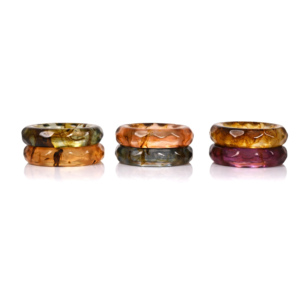 Modern Design Napkin Ring for Wedding Dining <b>Table</b> Handicraft <b>Top</b> Quality <b>Resin</b> Inlay Napkin Ring for Tableware Set of 6 - Product Image 1