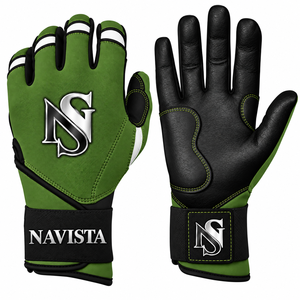 Premium NAVISTA SPORTS Goat Leather Ambidextrous Baseball <b>Batting</b> Gloves Hook Loop Closure Knit <b>Fabric</b> Customizable Colors Sizes - Product Image 5