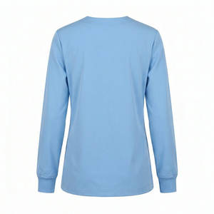 Blouse médicale personnalisée à col rond, boutonnage frontal à pression, manches longues, pour infirmières et médecins, prix de gros - Product Image 6