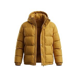 Hooded Quilted Waterproof <b>Bubble</b> Jacket Black Full Sleeve Winter Windproof Cotton Shell Knitted Fabric Polyester Filling Stand - Product Image 1