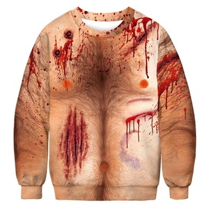 Sweat-shirt à capuche unisexe 100 % coton, personnalisé avec motif 3D imprimé, coupe ample pour homme, idéal pour Halloween - Product Image 4