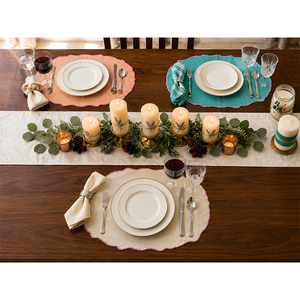 Salvamantel Premium 100% Lino con Borde Festoneado |   Mantel Decorativo Lavable para Mesa de Comedor con Borde en Contraste para Hogar, Hotel y Restaurante - Product Image 4