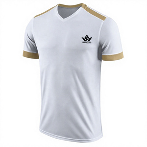 Camiseta de Fútbol de Manga Corta con Cuello en V Verde para Niños, Diseño Estampado, Absorbente de Humedad, Poliéster, Ajuste Atlético, Diseño a Rayas, Personalizable para Equipos - Product Image 5