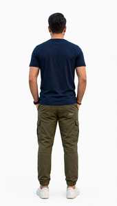 <b>Men's</b> <b>Navy</b> <b>Blue</b> Short Sleeve Crew Neck <b>T</b>-<b>Shirt</b> Solid Color Casual Regular Fit Jersey Tee - Product Image 6