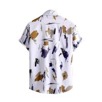 Kemeja Hawaii Putih Ungu Motif Palem Kustom Grosir, Bernapas, Ringan, Cetak Sublimasi, Kemeja Liburan