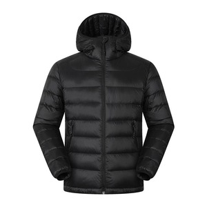 Wholesale Custom Label Thick Puffer <b>Jacket</b> Hooded Windproof Eco-Friendly Winter Coat Mens Outerwear with Stand Collar Front Logo - Product Image 5