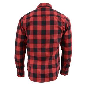 Chemise en flanelle à carreaux rouges et noirs de qualité supérieure pour hommes, en coton épais, style bûcheron, boutonnée, pour le travail - Product Image 2