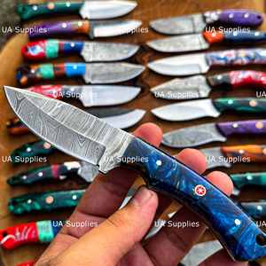 Cuchillo de caza popular de acero de Damasco con punta caída, OEM, hecho a mano, hoja fija, precio de fábrica, para exteriores - Product Image 3