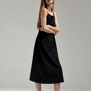 Summer Elegant Simple Backless Strap Solid Slim Fit Evening Party Beach Dresses Women Everyday Dresses Women Office dresses - Product Image 1