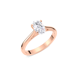 IGI Certified 1ct Lab Grown Oval Cut Diamond Solitaire Engagement <b>Ring</b> in 9K Yellow / White & Rose Gold - Product Image 2