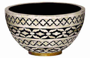 Tazón de Lujo con Incrustaciones de Hueso – Tazón Decorativo Ecológico Pulido para Servir en la Cocina y el Comedor, Hecho por Artesanos Reales - Product Image 3