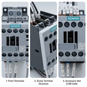 Contactor Siemens SIRIUS 3RH61, Relé de 4 Polos 2NO+2NC, Terminal de Tornillo, Riel DIN, Original - Product Image 3