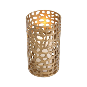 Modern Style Gold Hollow Metal <b>Candle</b> Holders <b>Set</b> Of 2 Geometric Cutout Design Centerpiece For Home Decor Weddings & Events - Product Image 5