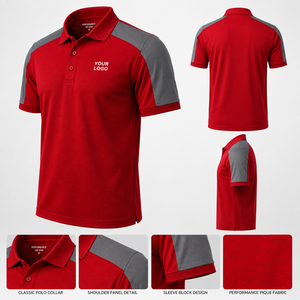 Polo en tissu piqué de coton, coupe athlétique, avec patte de boutonnage, uni, sans logo, vente en gros, OEM, marque privée, pour la tenue. - Product Image 5