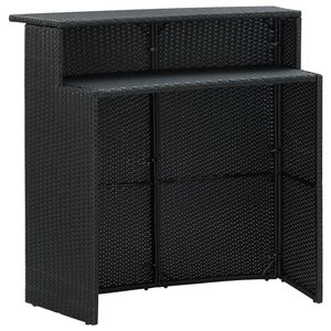 Tavolo da Bar Standard in Rattan PE Nero Resistente - Product Image 3