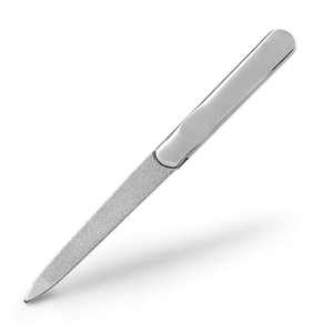 Lime à ongles professionnelle en acier inoxydable durable, double face, droite, pour manucure et pédicure - Product Image 1