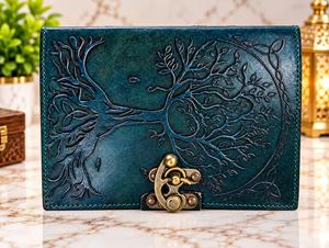 Diario de Cuero Envejecido con Árbol de la Vida, Cuaderno Hecho a Mano con Grabado Celta, Cierre Antiguo, 7x5 Pulgadas, Diario Vintage 200-400 - Product Image 4
