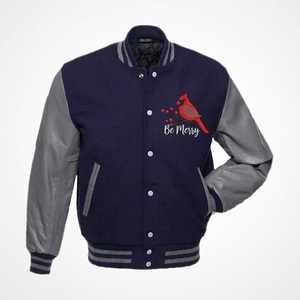 Chaqueta Varsity Gris para Hombre con Parche, Mangas de PU Negras, Rayas Rojas, Cuello Camisero, Ropa Casual de Otoño - Product Image 4