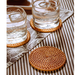 Venta al por mayor de posavasos de ratán, fabricación directa de fábrica, posavasos de ratán estilo bohemio, gran oferta - Product Image 6