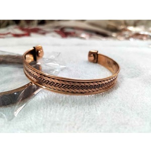 สร้อยข้อมือทองแดงลายใบไม้เครื่องประดับสำหรับทุกเพศเครื่องประดับข้อมือทำด้วยมือ - Product Image 3