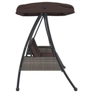 Banc balançoire de jardin marron café pour patio, mobilier d'extérieur parfait - Product Image 6