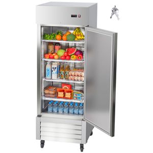 Frigorifero Commerciale Verticale in Acciaio Inox da 29 Pollici con Porta Singola, 22 Cu.Ft, Sbrinamento Automatico - Product Image 1
