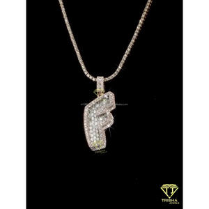 Collier pendentif ailes d'ange en argent sterling 925 serti de diamants Moissanite, style hip-hop, luxe, pour homme et femme, bijoux personnalisés - Product Image 5