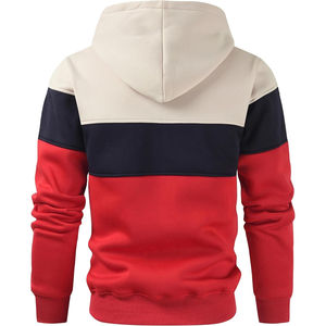 Pullover <b>Hoodie</b> for Men Sweatshirt Regular Fit Casual Knitted 100% Cotton Winter <b>Red</b> Navy Pocket Breathable 350g - Product Image 2