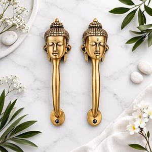 Manija de Puerta de Latón con Forma de Cabeza de Buda, Diseño Novedoso, Estilo Asiático, Perilla para Muebles de Entrada, Diseño Duradero - Product Image 4